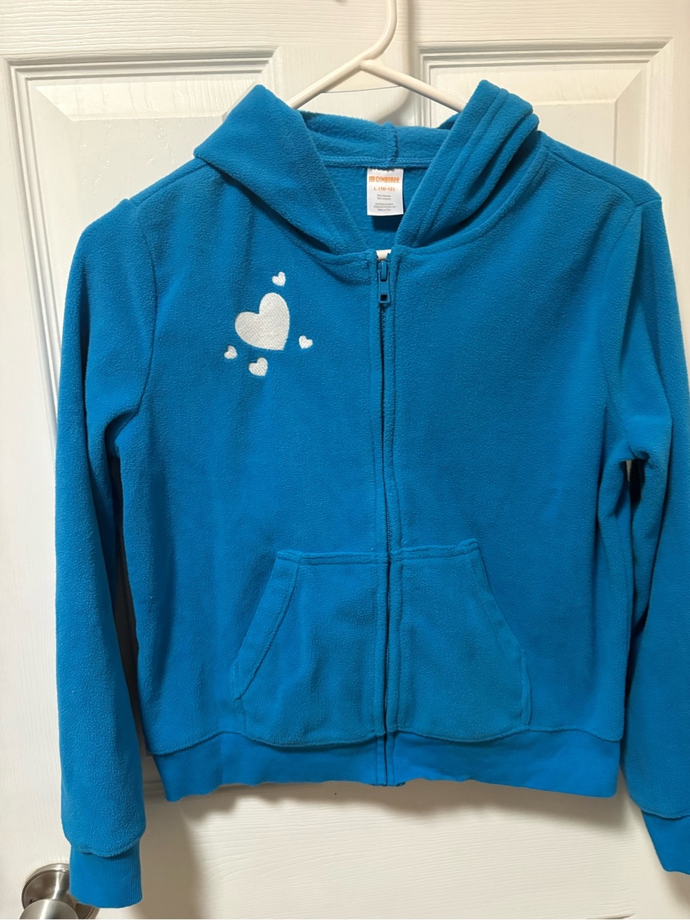 Gymboree Teal Blue Heart Zip-Up Hoodie